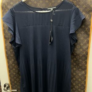Adrianna Papell navy blouse- NWT